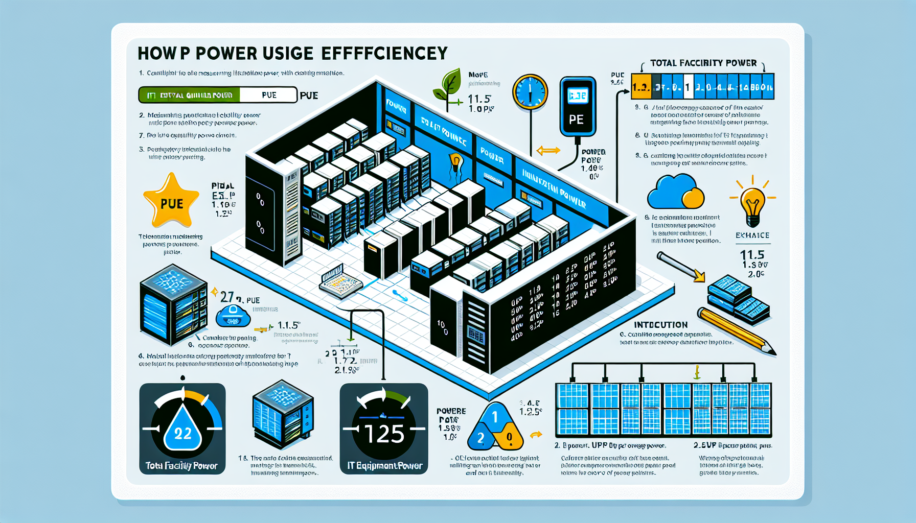 How do I calculate power usage effectiveness (PUE) in a datacenter?