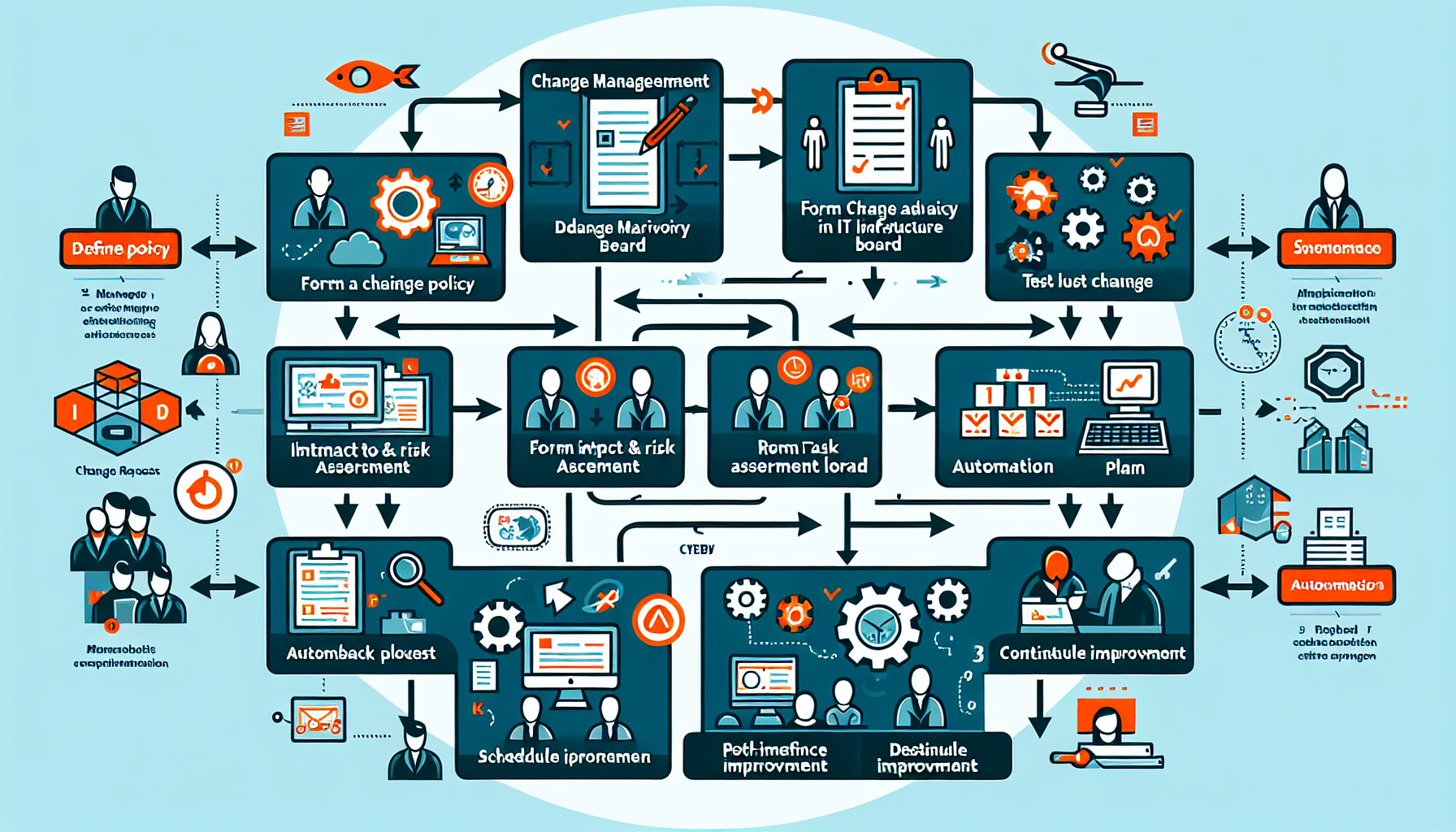 How do I implement change management in IT infrastructure?