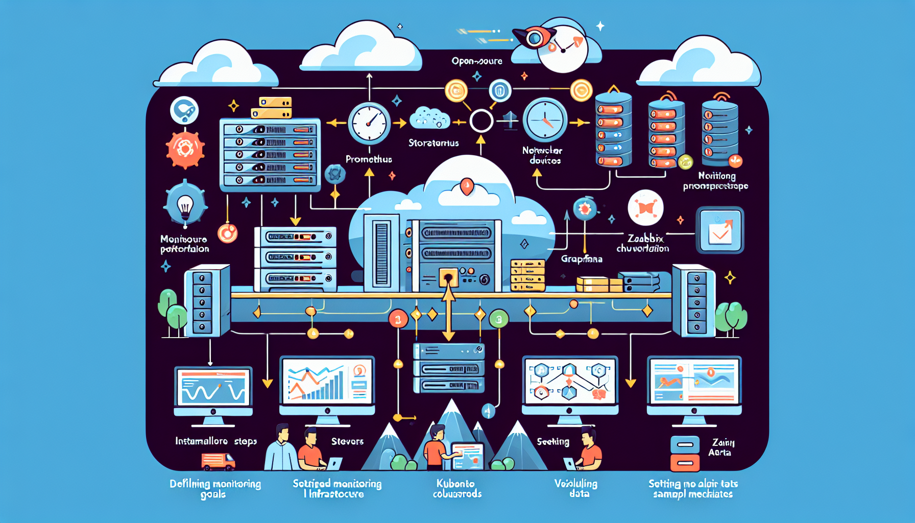 How do I monitor IT infrastructure using open-source tools?