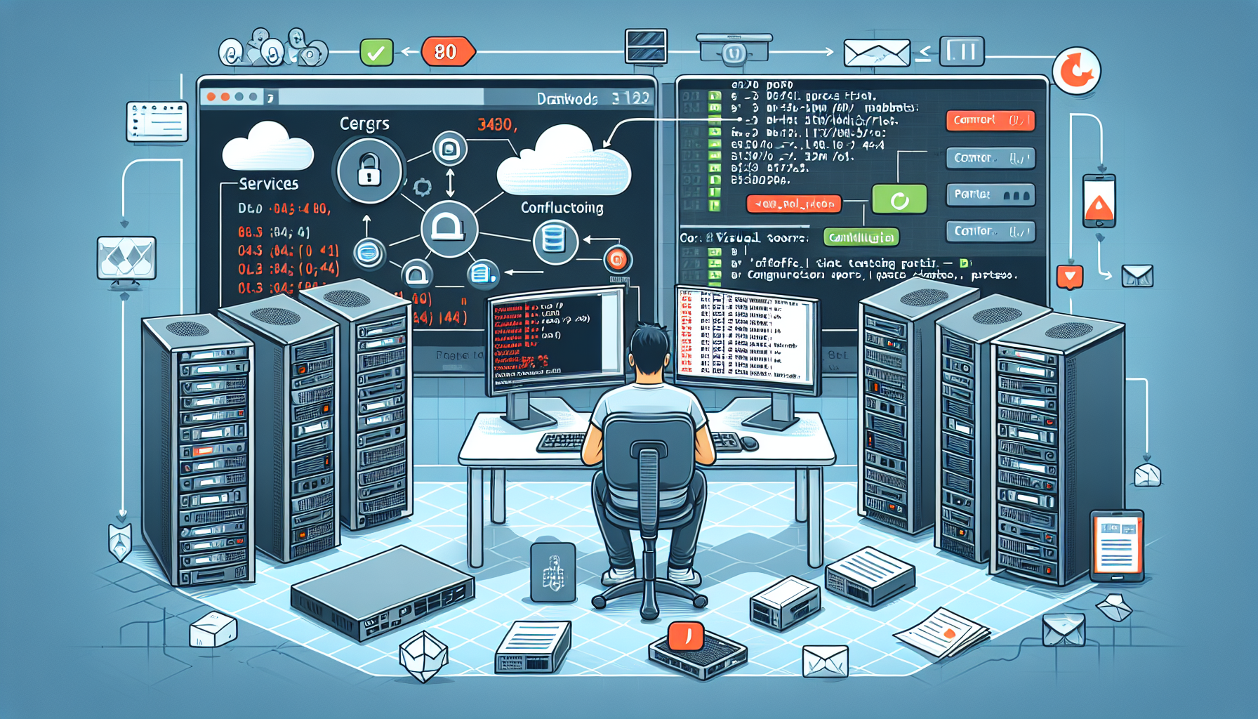 How do I troubleshoot IT infrastructure port conflicts?