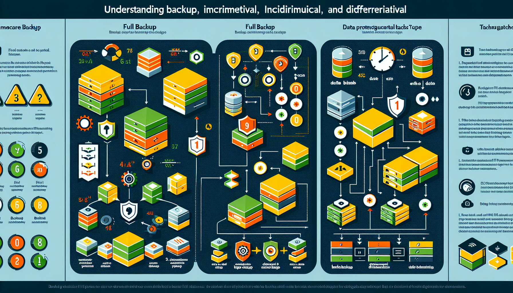 What is the difference between full, incremental, and differential backups?