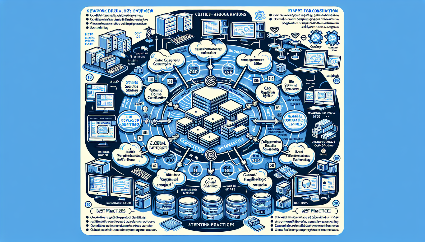 How do I configure Active Directory (AD) sites and services for multi-branch networks?