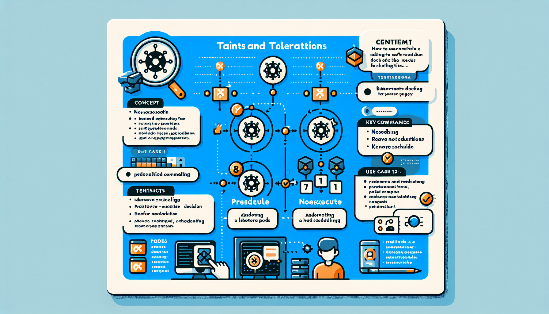 How do I configure Kubernetes taints and tolerations for node scheduling?