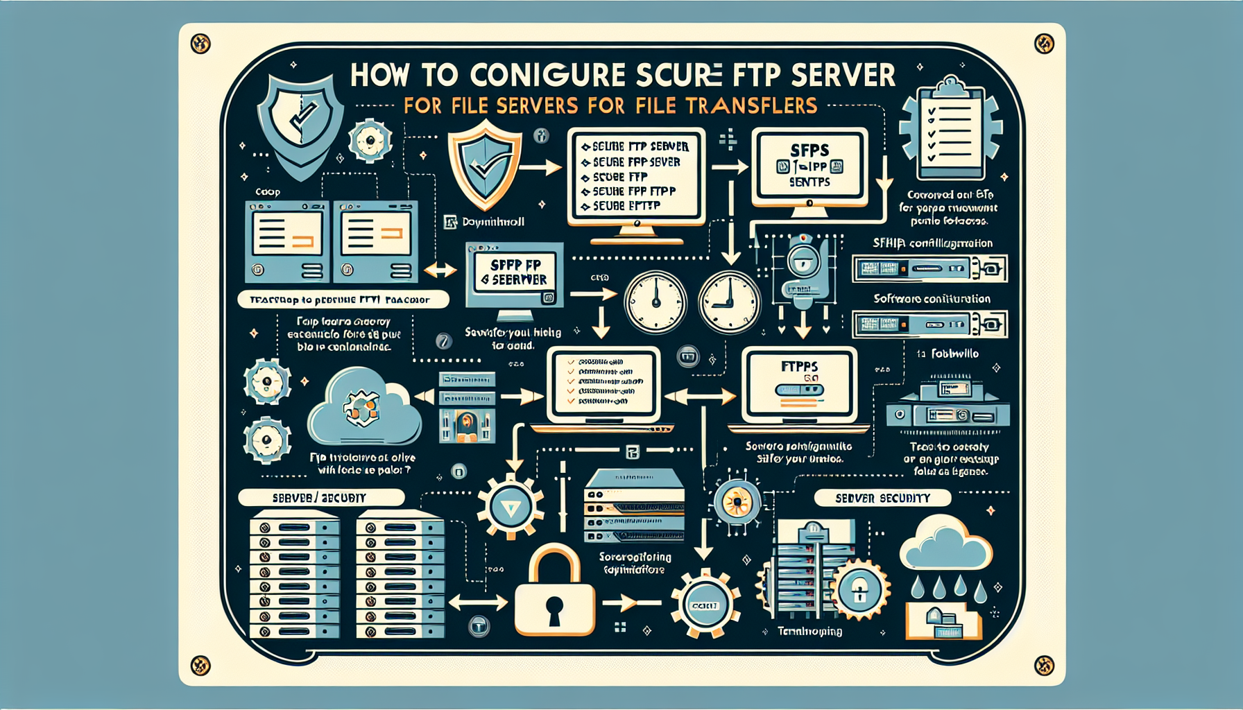 How do I configure secure FTP servers for file transfers?