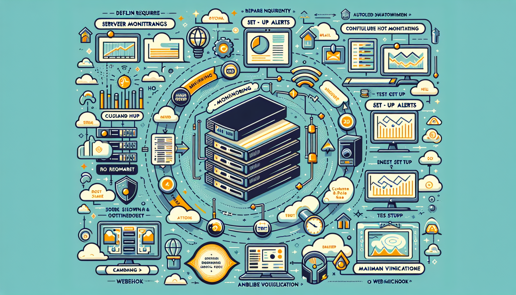 How do I automate server monitoring and alerts using tools like Nagios or Zabbix?