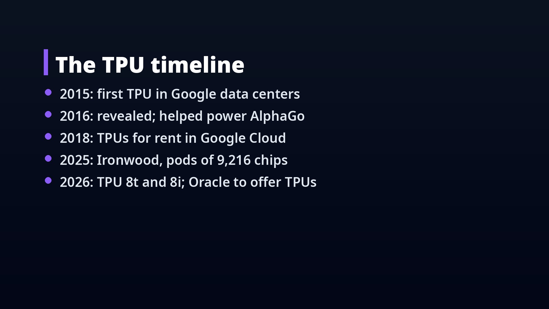 The TPU timeline