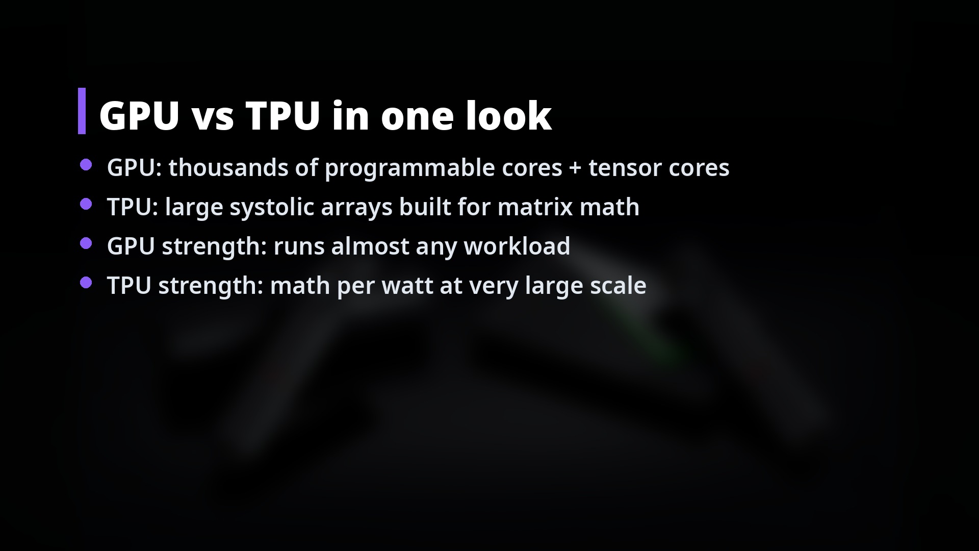 GPU vs TPU in one look