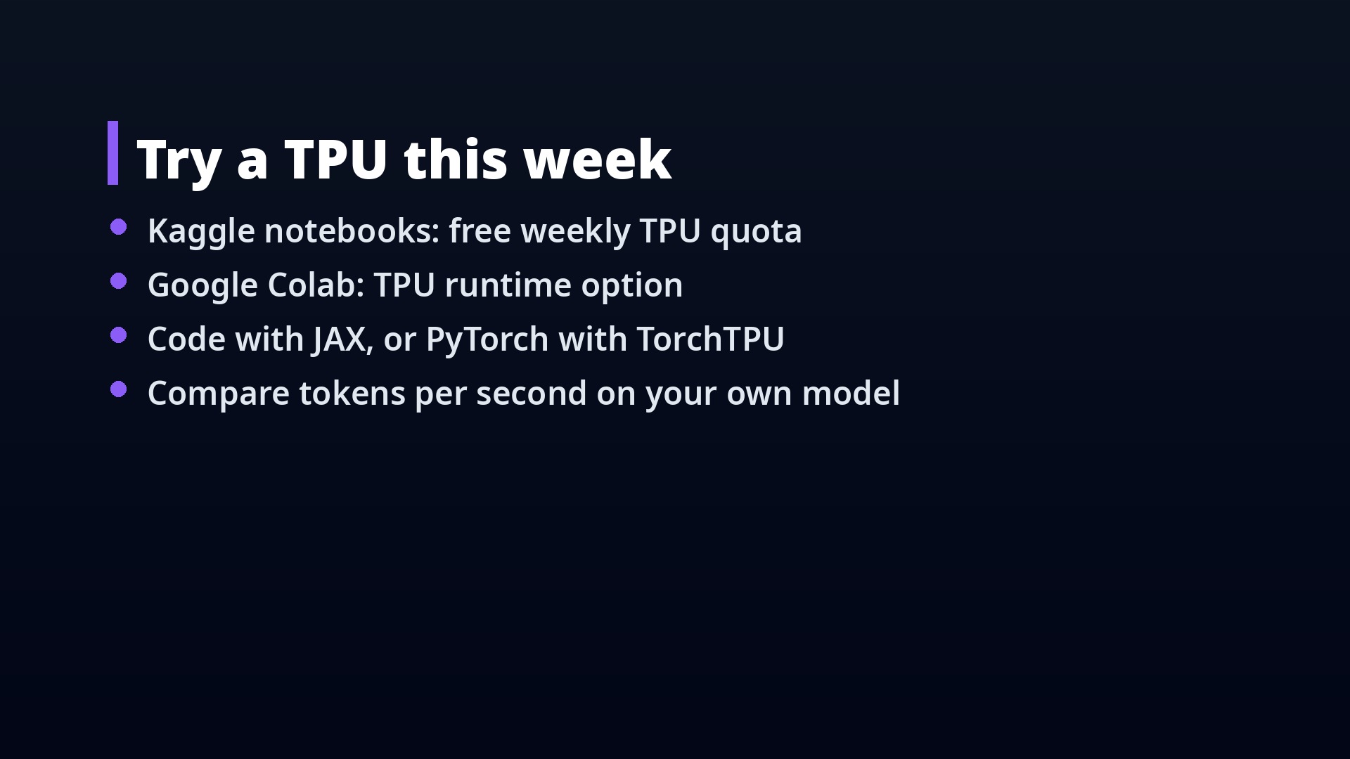 Try a TPU this week